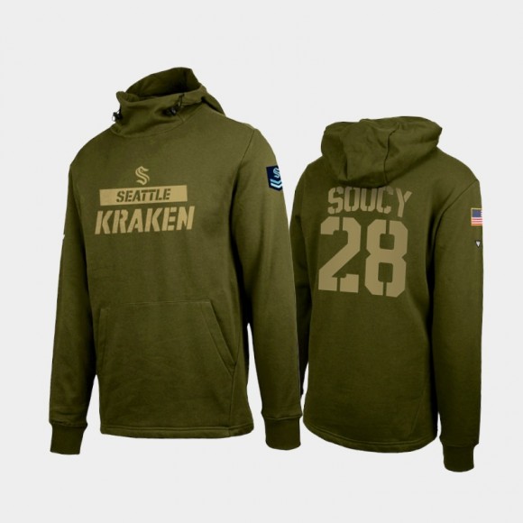 Seattle Kraken Delta Shift Carson Soucy Green Pullover Hoodie #28