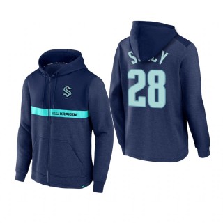 Seattle Kraken Carson Soucy Iconic Ultimate Champion Full-Zip Hoodie Navy