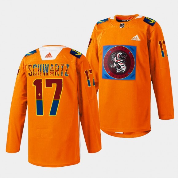 Indigenous Peoples Night Jaden Schwartz Seattle Kraken Orange #17 Special Jersey 2023