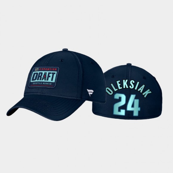 Seattle Kraken Jamie Oleksiak Wordmark Logo Blue Fitted Hat