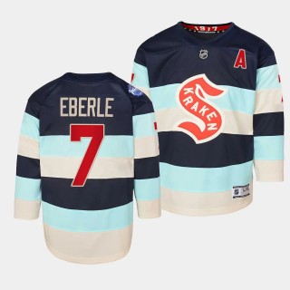 Seattle Kraken #7 Jordan Eberle 2024 NHL Winter Classic Premier Player Blue Youth Jersey