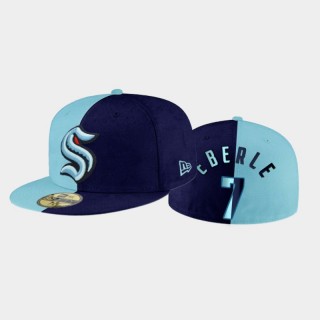 Seattle Kraken Jordan Eberle Split Edition Blue Fitted Cap Hat