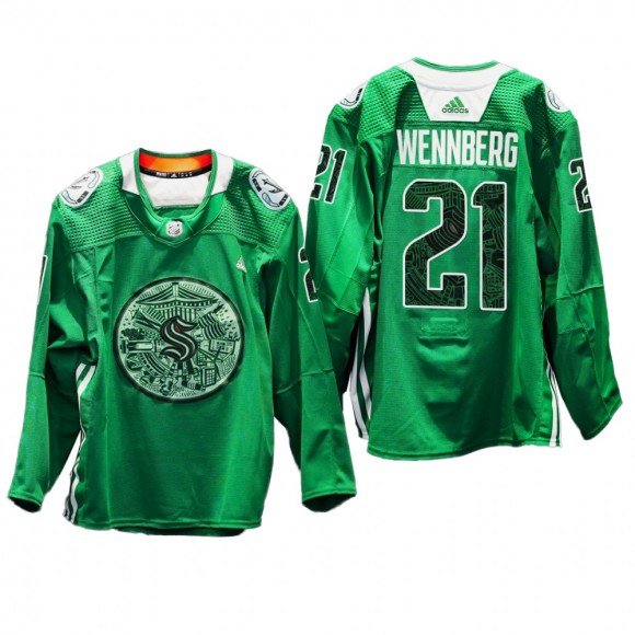 Alexander Wennberg Seattle Kraken Green Night Jersey Green #21 Eco-conscious