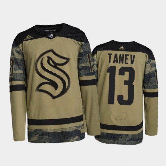 Seattle Kraken Brandon Tanev Salute To Service Camo #13 Jersey 2021-22 Military