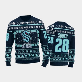 Seattle Kraken Carson Soucy Blue Ugly Sweater 2021 Christmas Gift