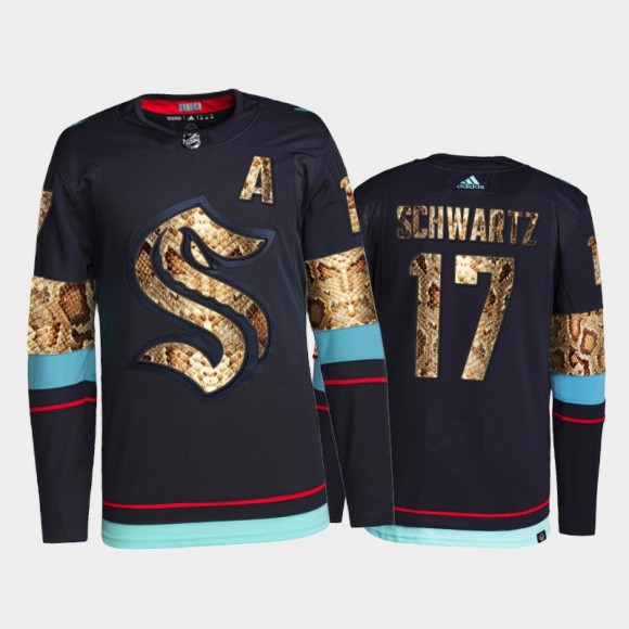 2021-22 Kraken Jaden Schwartz Python Skin Navy Jersey