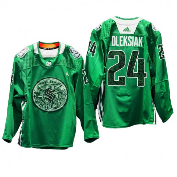 Jamie Oleksiak Seattle Kraken Green Night Jersey Green #24 Eco-conscious