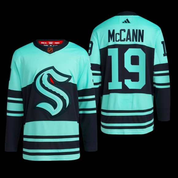 Reverse Retro 2.0 Seattle Kraken Jared McCann Jersey Authentic Primegreen Ice Blue #19 Uniform