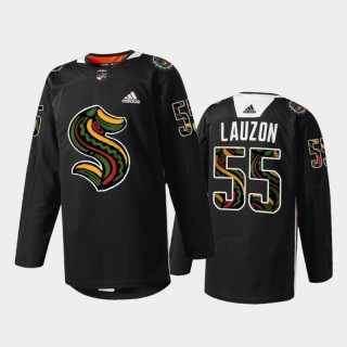 Seattle Kraken Jeremy Lauzon #55 Black History Month 2022 Jersey Black Limited Edition