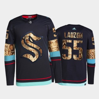 Jeremy Lauzon Seattle Kraken Python Skin Jersey 2021-22 Navy #55 Exclusive Edition Uniform
