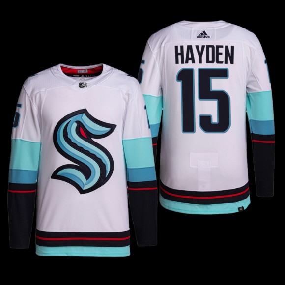 John Hayden Seattle Kraken Away Jersey White #15 Authentic Primegreen Uniform