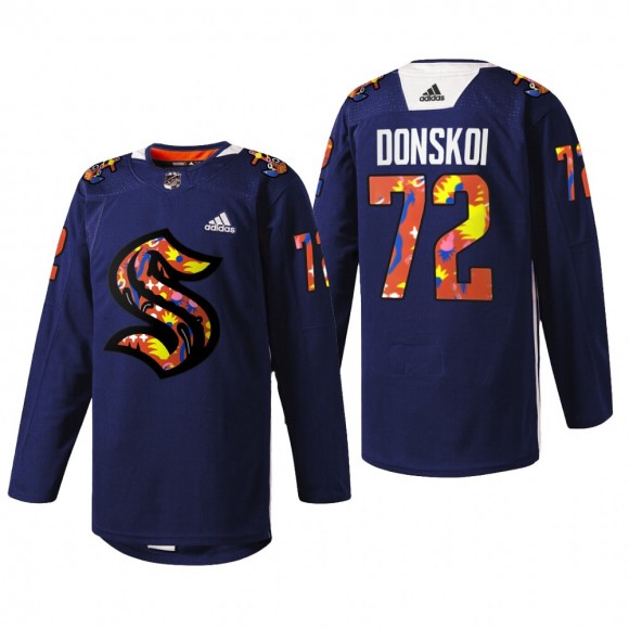 Joonas Donskoi Seattle Kraken Women of Hockey Jersey Navy #72 Stevie Artwork Warmup