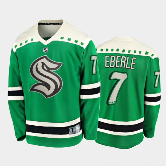 Seattle Kraken Jordan Eberle #7 2022 St. Patrick Jersey Green