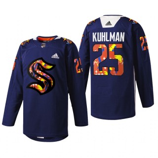 Karson Kuhlman Seattle Kraken Women of Hockey Jersey Navy #25 Stevie Artwork Warmup