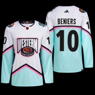 2023 NHL All-Star Seattle Kraken Matty Beniers Jersey Western Conference White #10 Authentic Uniform