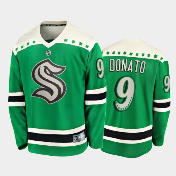 Ryan Donato Kraken 2022 St. Patrick Green Jersey