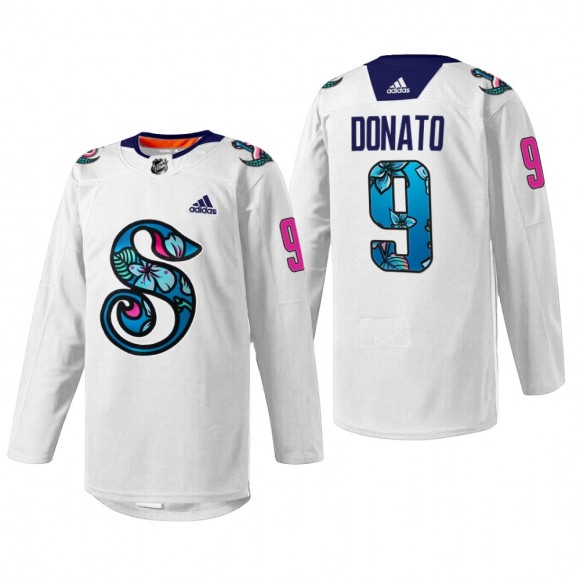 Ryan Donato Seattle Kraken Pride Night Jersey White #9 Warmup