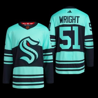 Reverse Retro 2.0 Seattle Kraken Shane Wright Jersey Authentic Primegreen Ice Blue #51 Uniform