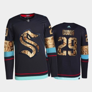 Vince Dunn Seattle Kraken Python Skin Jersey 2021-22 Navy #29 Exclusive Edition Uniform