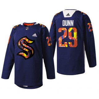 Vince Dunn Seattle Kraken Women of Hockey Jersey Navy #29 Stevie Artwork Warmup