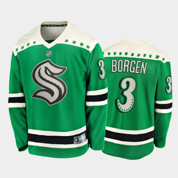 Will Borgen Kraken 2022 St. Patrick Green Jersey