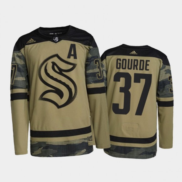 2021-22 Kraken Salute To Service Yanni Gourde Jersey Camo