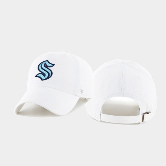 Men's Seattle Kraken Primary Logo White Clean Up Hat