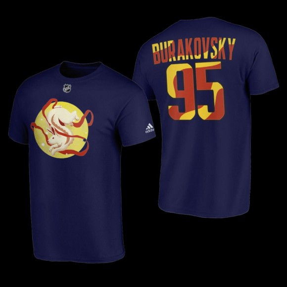 2023 Lunar New Year Kraken Andre Burakovsky 95 Navy Jade Rabbit T-Shirt