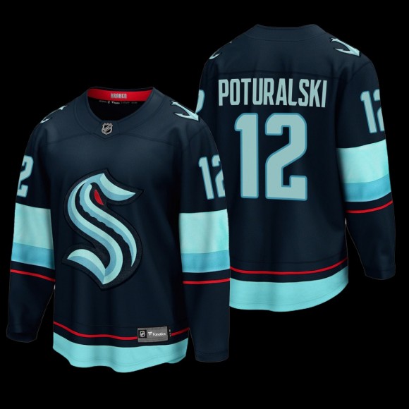 Seattle Kraken #12 Andrew Poturalski Navy Home Breakaway Player Jersey