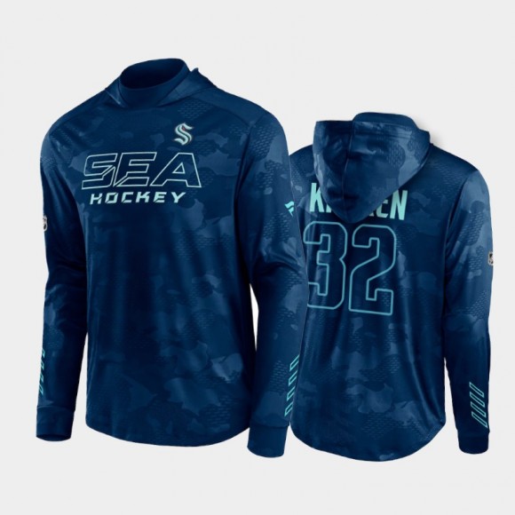 Seattle Kraken Hoodie Camo Blue Authentic Pro Locker Room