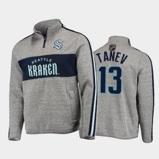 Brandon Tanev Seattle Kraken Mario Quarter-Zip Heathered Gray Jacket Tommy Hilfiger