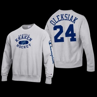 Jamie Oleksiak Seattle Kraken #24 Champion Reverse Weave Pullover Gray Sweatshirt
