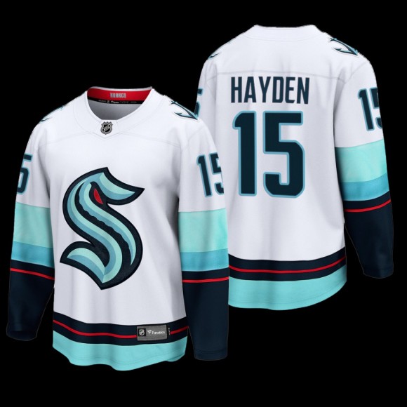 Seattle Kraken #15 John Hayden White Away Breakaway Player Jersey