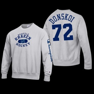 Joonas Donskoi Seattle Kraken #72 Champion Reverse Weave Pullover Gray Sweatshirt