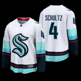 Seattle Kraken #4 Justin Schultz White 2022 Away Breakaway Player Jersey