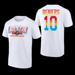 2023 NHL All-Star Kraken Matty Beniers 10 White Good Vibes T-Shirt
