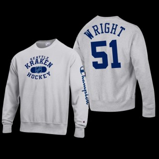 Shane Wright Seattle Kraken #51 Champion Reverse Weave Pullover Gray Sweatshirt