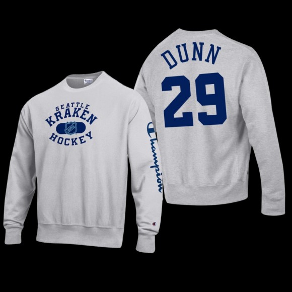 Vince Dunn Seattle Kraken #29 Champion Reverse Weave Pullover Gray Sweatshirt