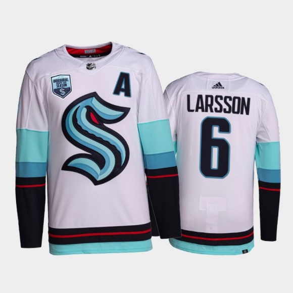 Seattle Kraken Adam Larsson Away 2021-22 White Authentic Jersey