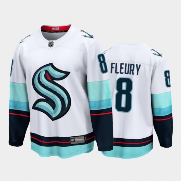 Seattle Kraken #8 Cale Fleury Away White 2021-22 32nd Club Jersey