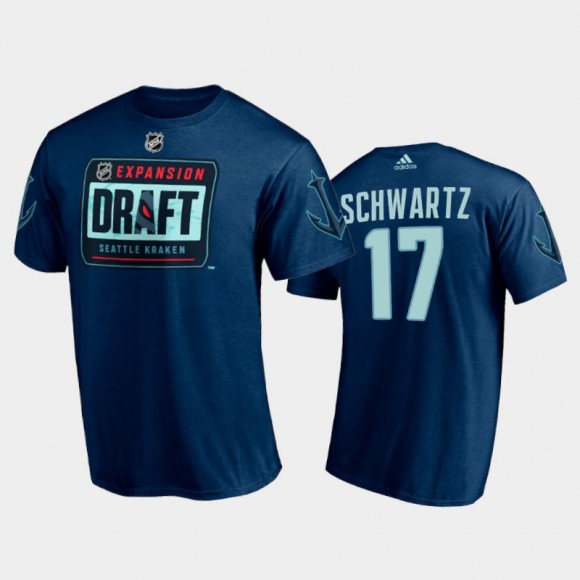 Seattle Kraken Jaden Schwartz #17 2021 NHL Expansion Draft Navy Tee