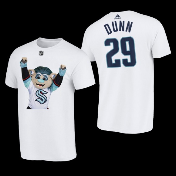 Seattle Kraken Vince Dunn Team Mascot buoy White #29 Tee