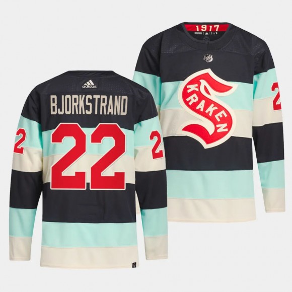 Seattle Kraken 2024 NHL Winter Classic Oliver Bjorkstrand #22 Blue Primegreen Jersey Men's