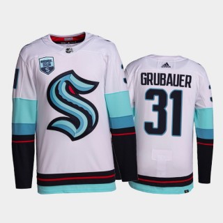 Seattle Kraken Philipp Grubauer #31 Away 2021-22 Authentic Jersey White