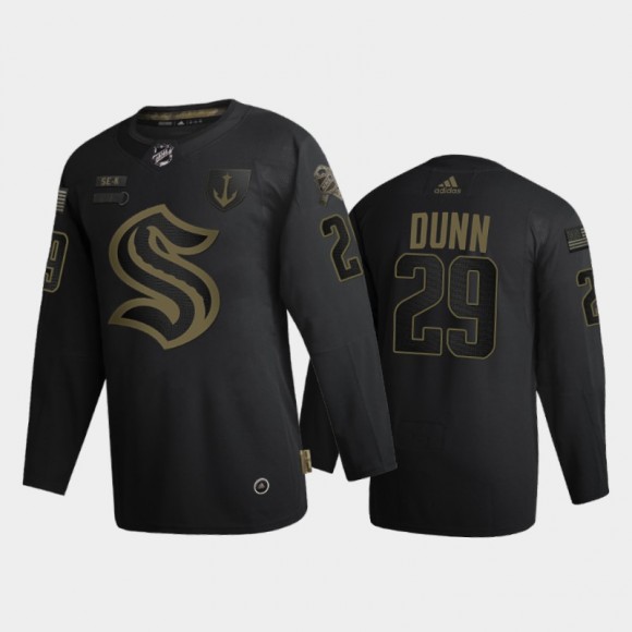 Seattle Kraken Vince Dunn #29 Military Appreciation Night 2021-22 Authentic Jersey Black