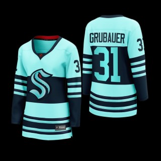 Women Seattle Kraken Philipp Grubauer #31 Special Edition 2.0 2022 Breakaway Player Jersey Ice Blue