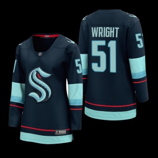 Women Seattle Kraken Shane Wright #51 Home 2022 NHL Draft Jersey Navy