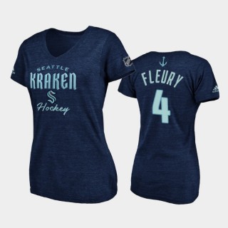 Women Seattle Kraken Haydn Fleury #4 Freeline 2021-22 Navy V-Neck Tee