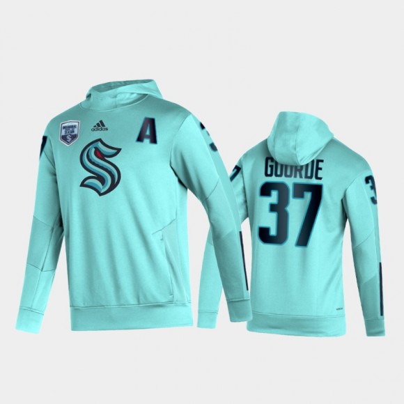 Yanni Gourde Seattle Kraken Primary Logo Alternate Hoodie Blue