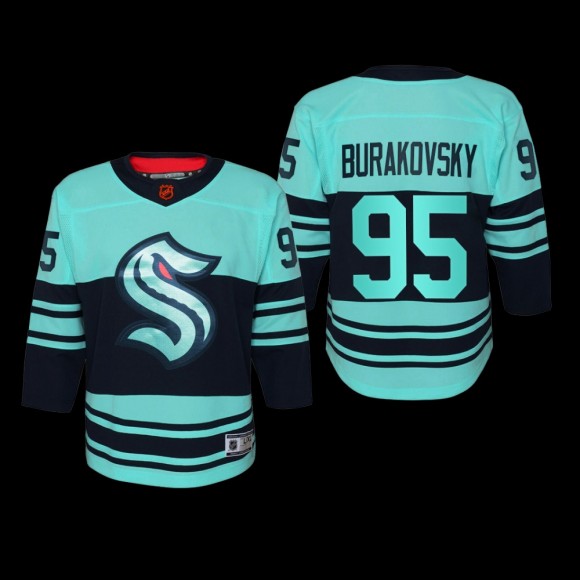 Youth Seattle Kraken Andre Burakovsky #95 Special Edition 2.0 2022 Replica Retro Ice Blue Jersey